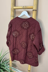 Burgundy Padded Sequin Jacket