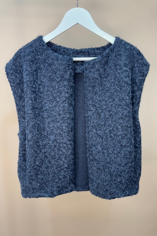 Navy Ruched Side Gilet