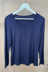 Navy Zara Basic Long Sleeve Layering Top