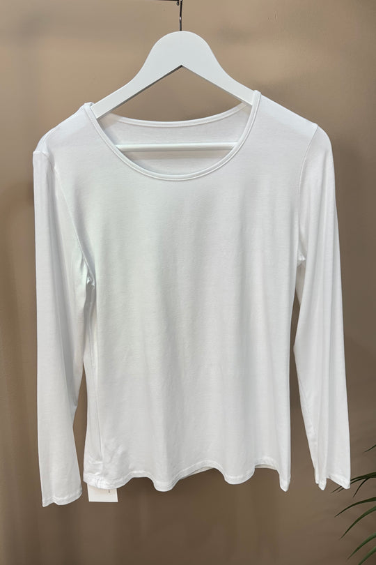 White Zara Basic Long Sleeve Layering Top