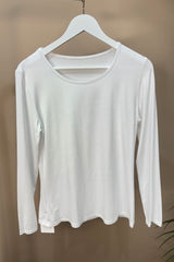White Zara Basic Long Sleeve Layering Top