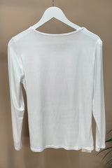 White Zara Basic Long Sleeve Layering Top