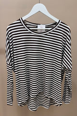 Chocolate Brown Striped Layering Top