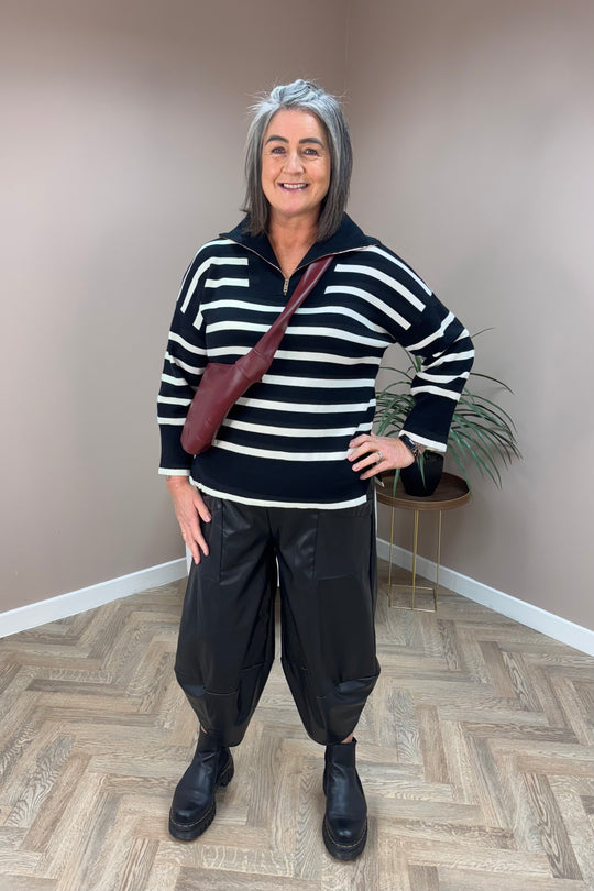 Black PU Cocoon Trousers