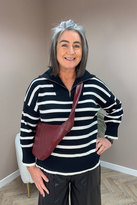 Burgundy Leather Saddle Bag