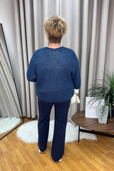 Navy Straight Leg Magic Trousers