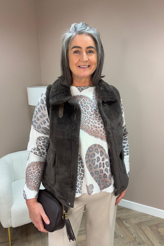 Leopard Hearts Deluxe Printed Jumper