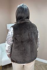 Brown Fur Buckle Waistcoat
