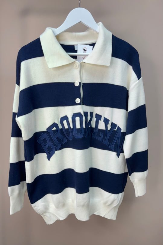 Navy Brooklyn Striped Sweater