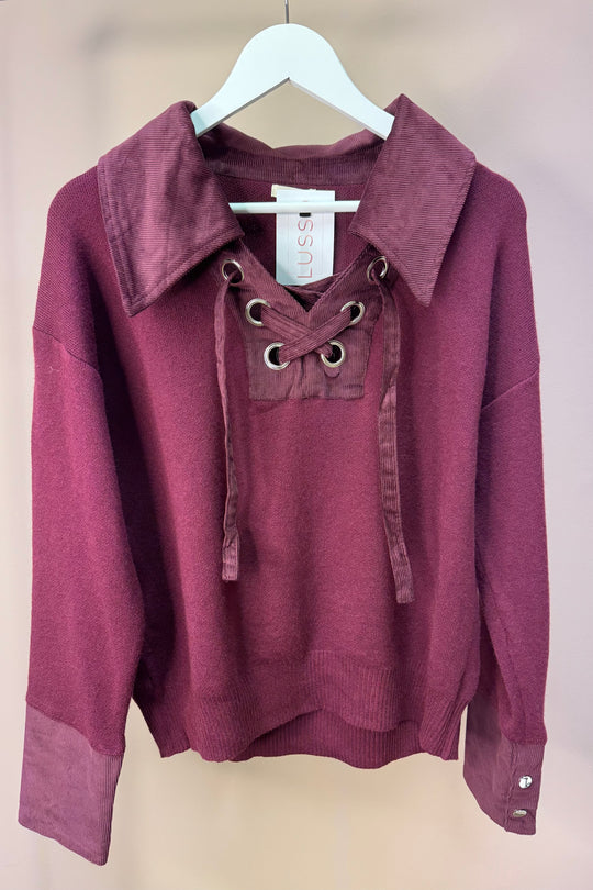 Wine Cord Trim Knit
