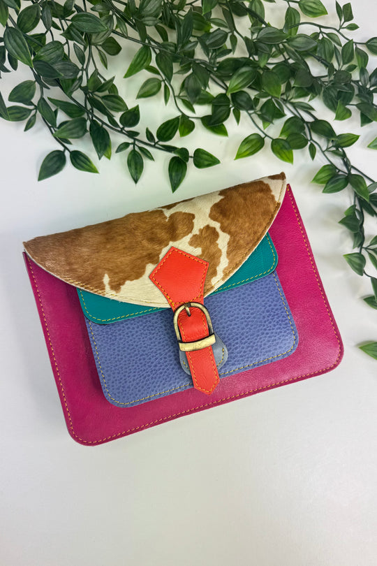 Cow Print Buckle Bag