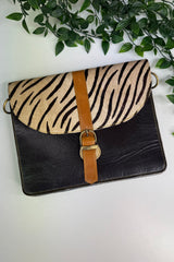 Tiger Print Large Buckle Bag