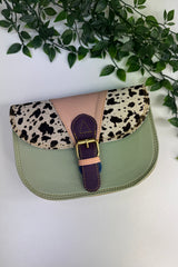 Cow Print Rounded Buckle Bag