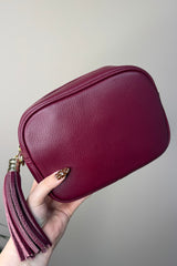 Leather Burgundy Camera Bag