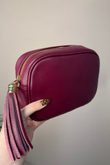 Leather Burgundy Camera Bag
