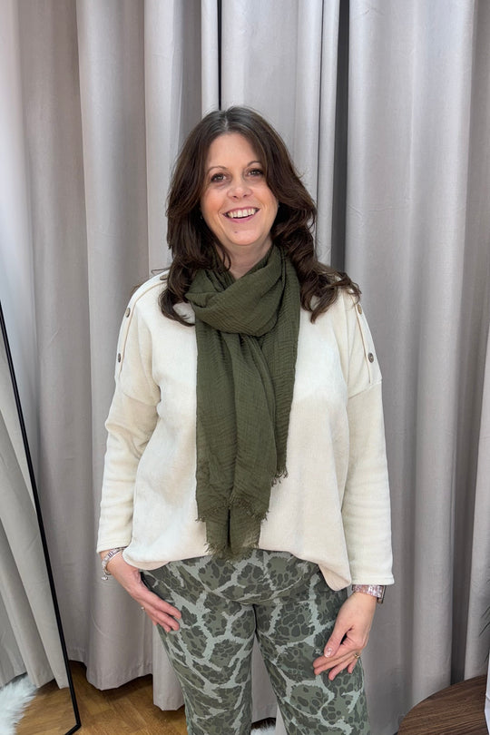 Khaki Classic Lightweight Layering Scarf
