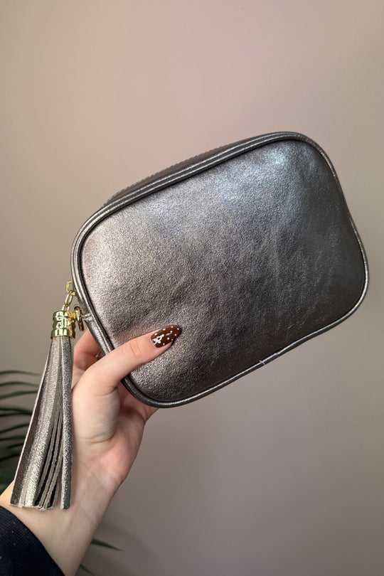 Leather Metallic Camera Bag