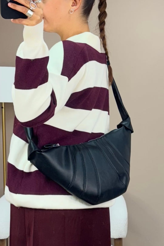 Black Leather Saddle Bag