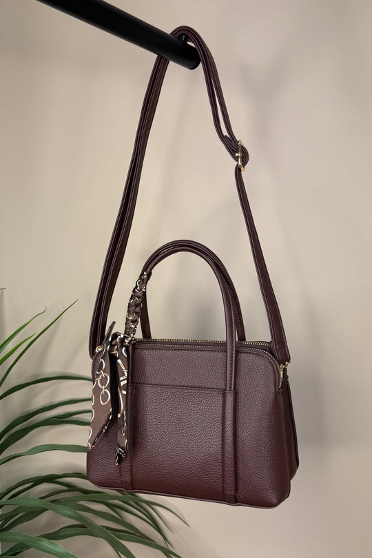 Plum Silk Tie Handbag