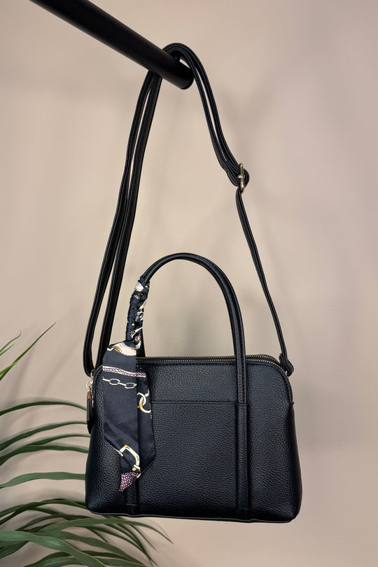 Black Silk Tie Handbag