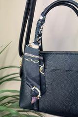 Black Silk Tie Handbag