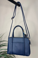 Navy Silk Tie Handbag