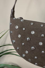 Brown Studded Saddle Bag