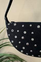 Black Studded Saddle Bag