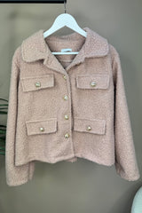 Dusky Pink Boucle Designer Inspired Jacket