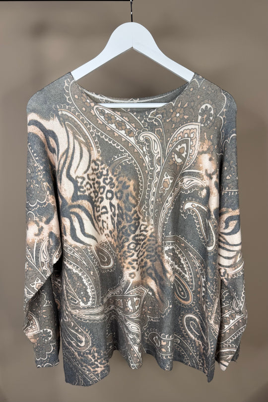 Paisley Animal Deluxe Printed Jumper