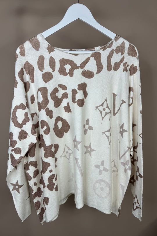 Brown Animal Deluxe Printed Jumper