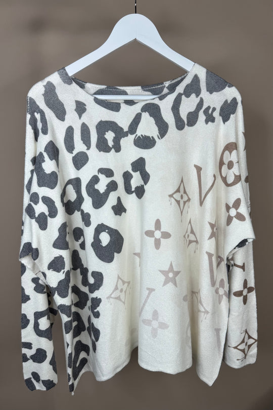 Grey Animal Deluxe Printed Jumper
