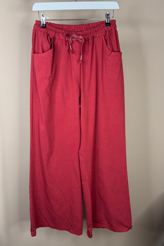Wine Straight Leg Magic Trousers