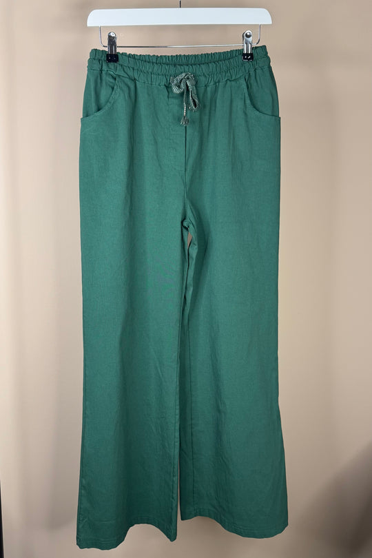 Bottle Green Straight Leg Magic Trousers