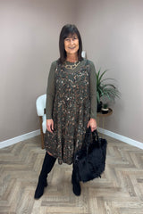 Khaki Autumn Leaf Dress