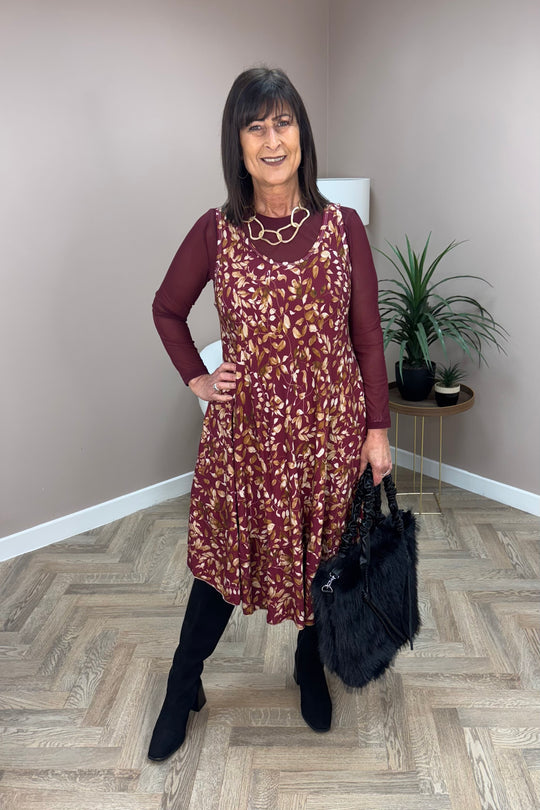 Wine Autumn Leaf Dress