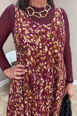 Wine Autumn Leaf Dress
