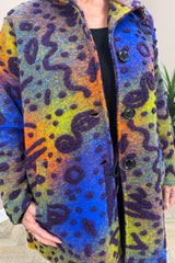 Orange and Lime 3D Patterned Abstract Jacket