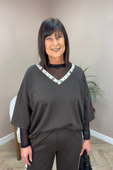 Brown Designer Inspired Lounge Set