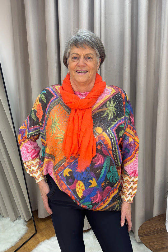 Tangerine Orange Classic Lightweight Layering Scarf