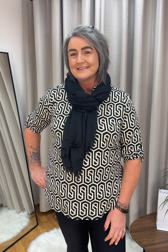 Black Classic Lightweight Layering Scarf