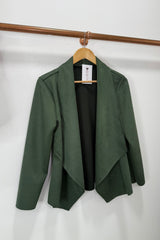 Forest Green Suedette Waterfall Jacket