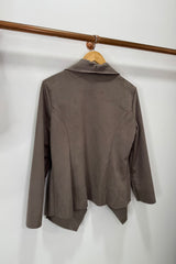 Taupe Suedette Waterfall Jacket