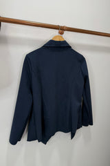 Navy Blue Suedette Waterfall Jacket
