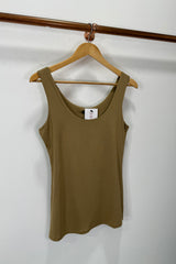 Camel Zara Stretchy Basic Vest Top