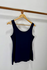 Navy Zara Stretchy Basic Vest Top