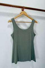 Khaki Zara Stretchy Basic Vest Top