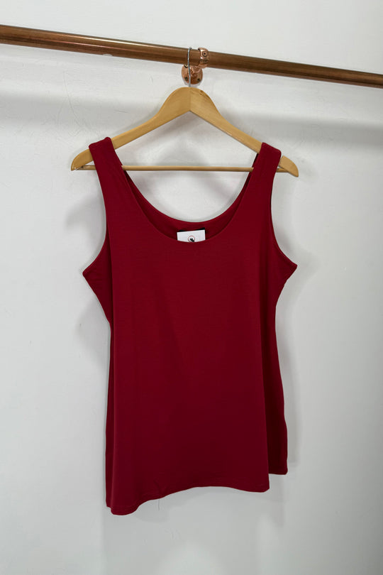 Burgundy Zara Stretchy Basic Vest Top
