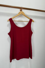 Burgundy Zara Stretchy Basic Vest Top