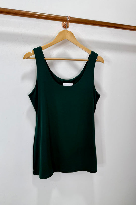 Bottle Green Zara Stretchy Basic Vest Top
